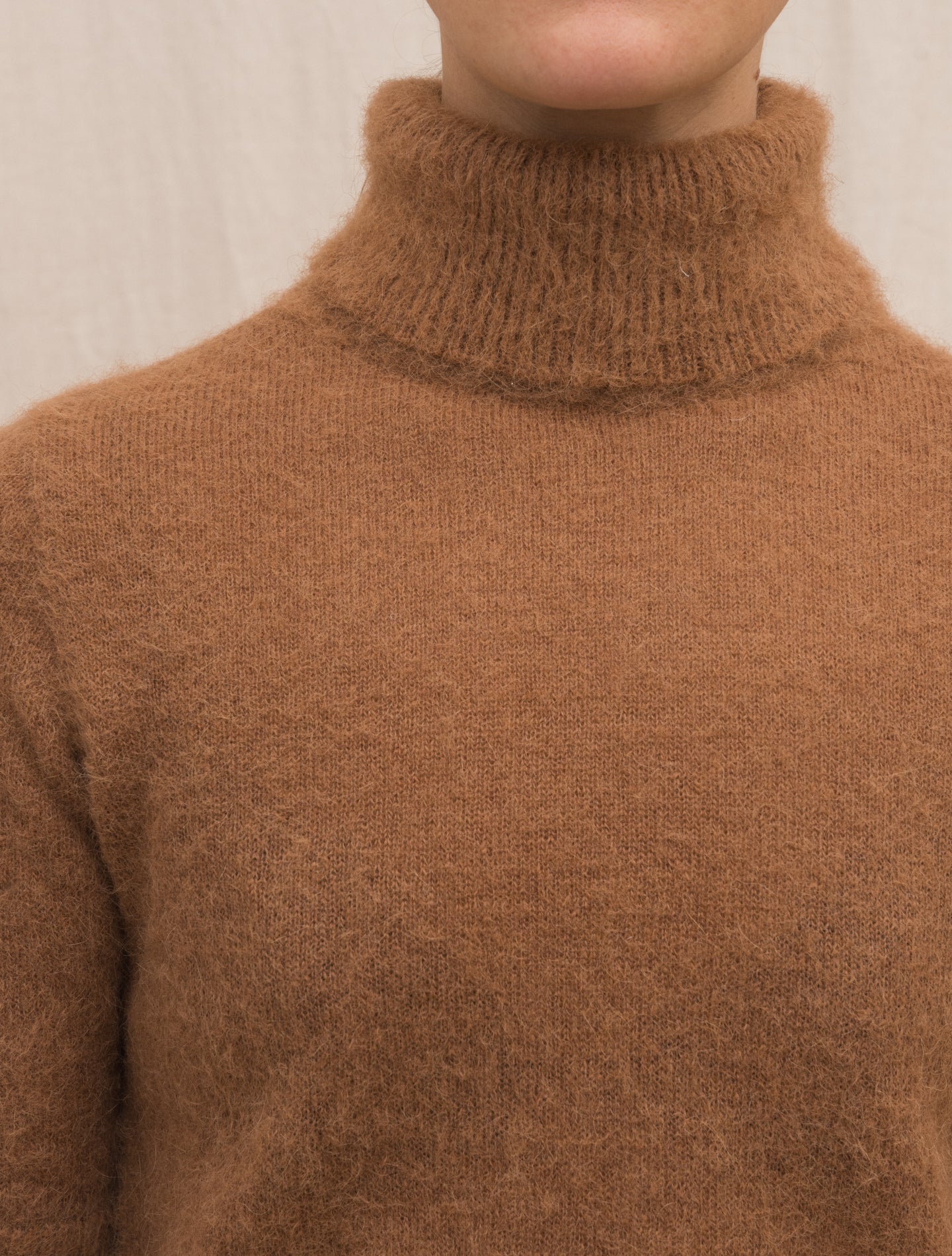 Alpaca Rollneck Short Sleeve Terracotta Lardini Knitwear XS