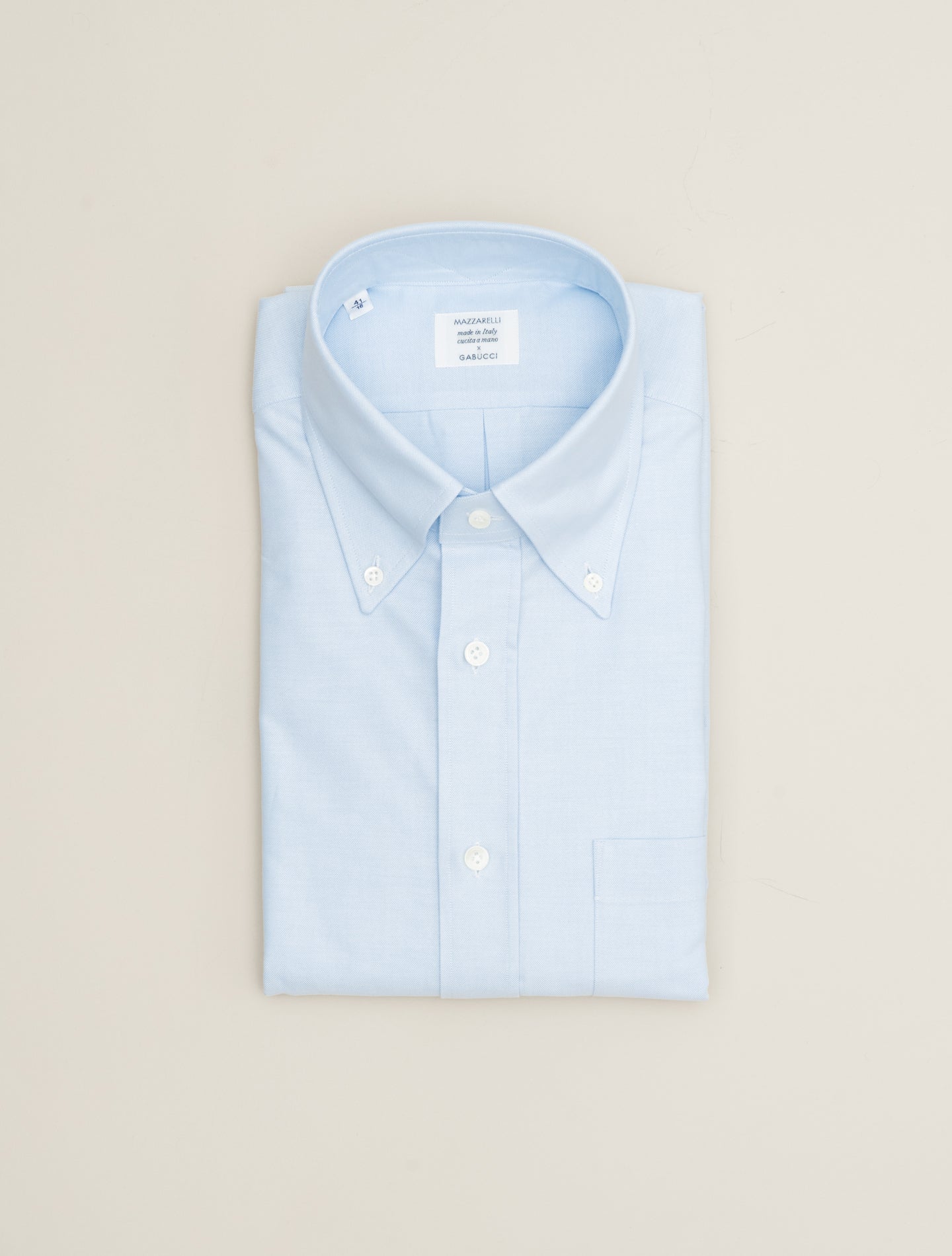American Oxford IVY Fit Shirt Light Blue Mazzarelli Shirts 38
