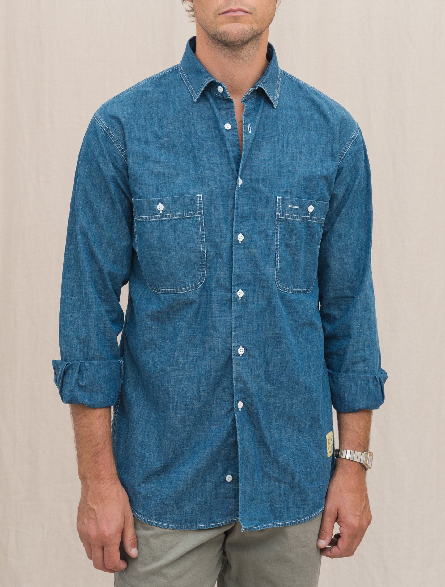 Archive 1988 LA-C Worker Shirt Light Denim Aspesi Shirts Gabucci