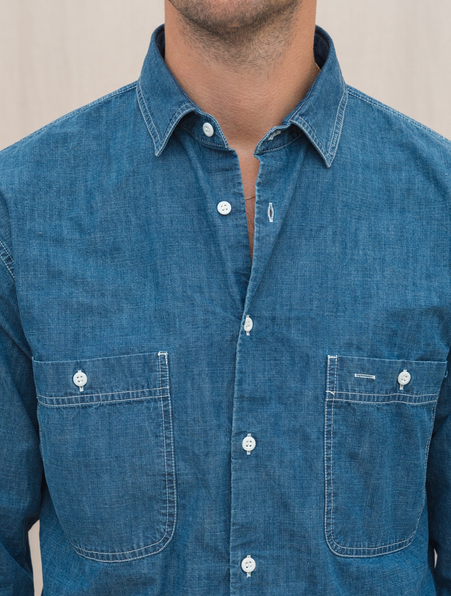 Archive 1988 LA-C Worker Shirt Light Denim Aspesi Shirts Gabucci