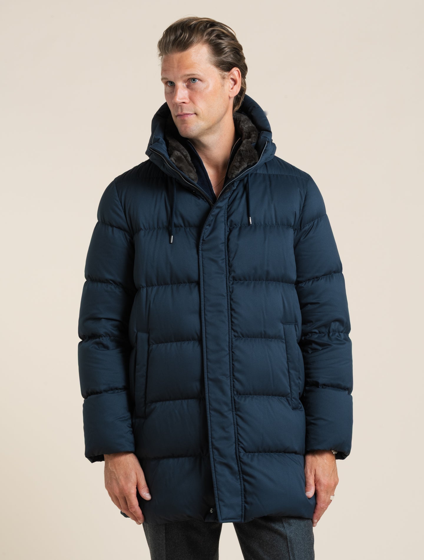 Arendelle Down Parka Navy Herno Outerwear 48