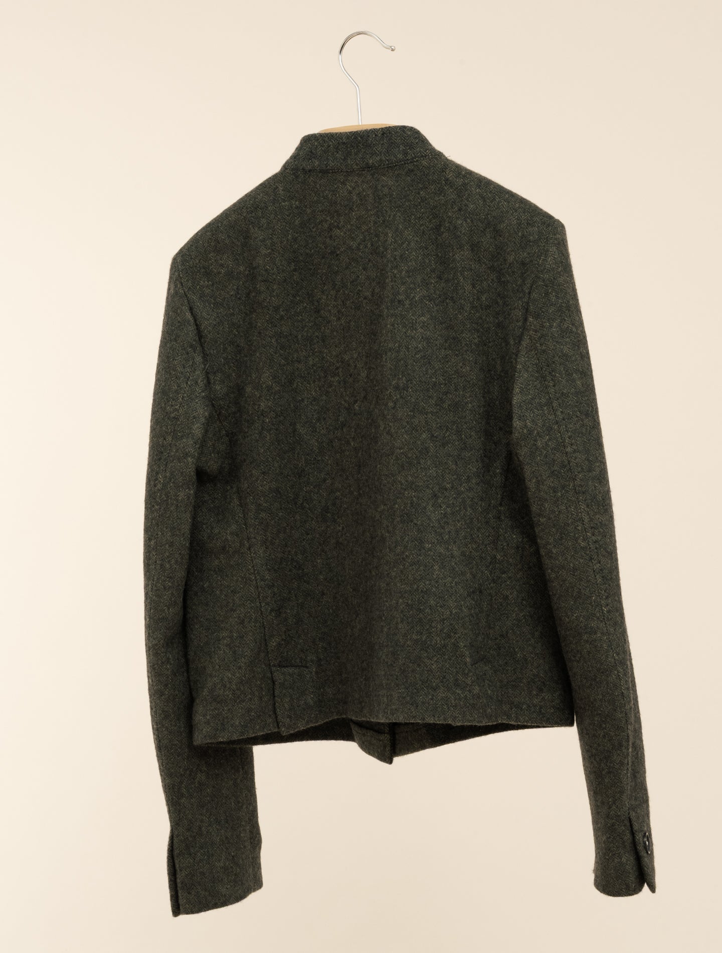 Arga Wool Cashmere Herringbone Short Jacket Military Massimo Alba Jackets XS