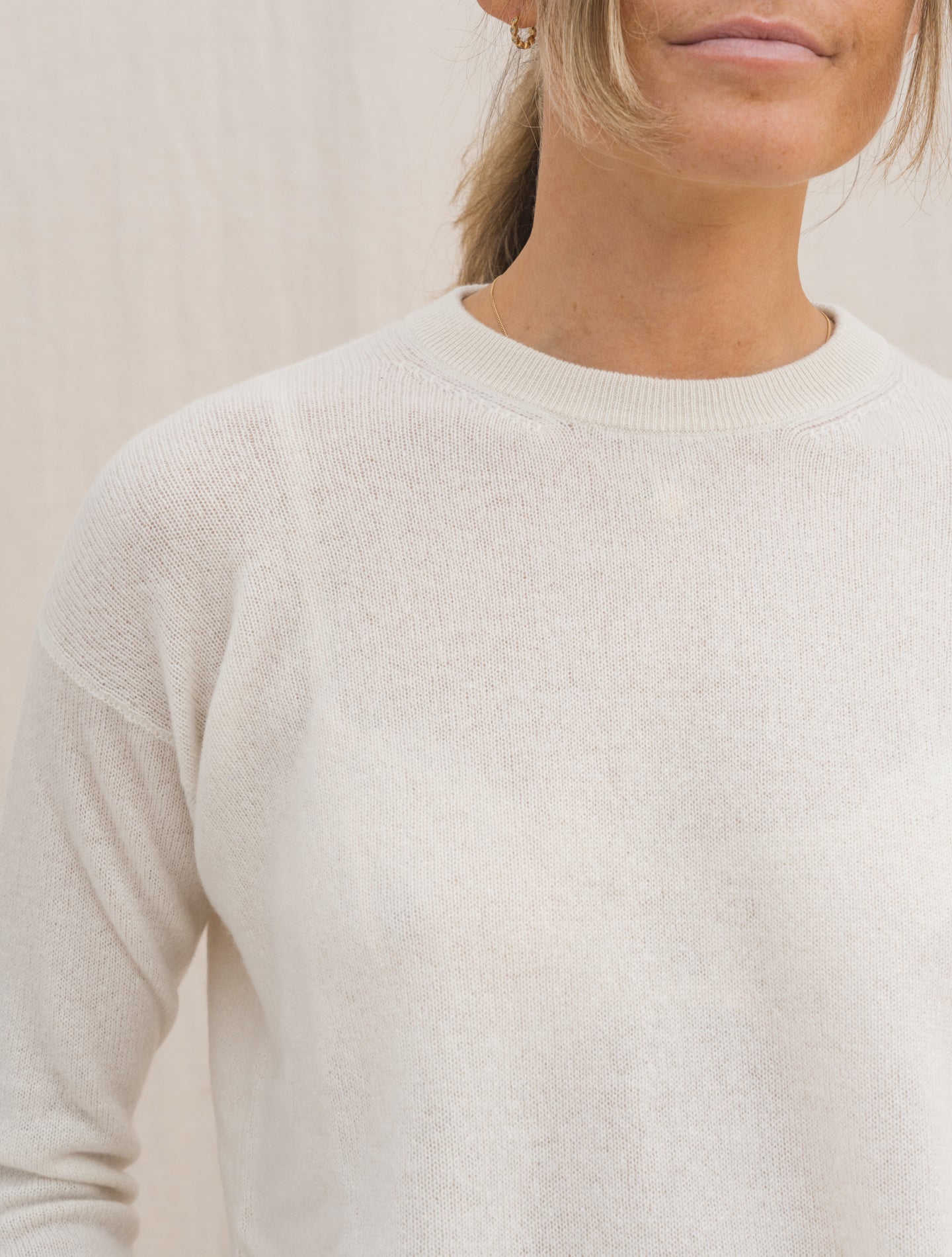 Argentina Knitted Summer Cashmere Crewneck Off White Fedeli Knitwear IT 38