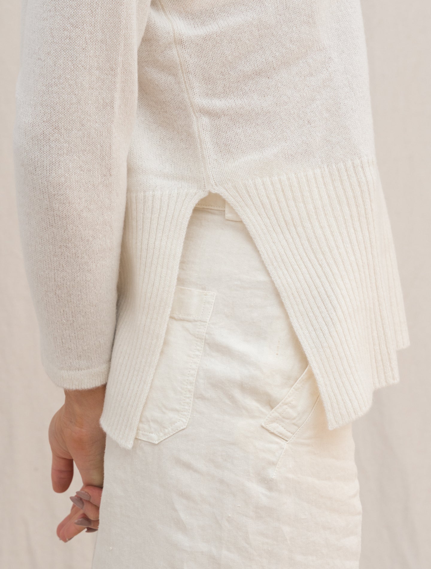 Argentina Knitted Summer Cashmere Crewneck Off White Fedeli Knitwear IT 38