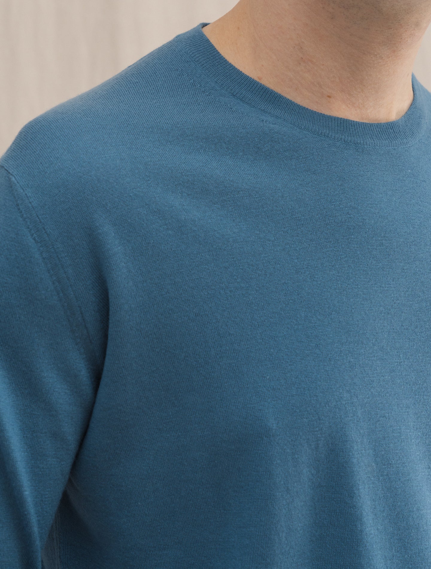 Argentina Super Cashmere Knitted crewneck Dusty Blue Fedeli Knitwear 48