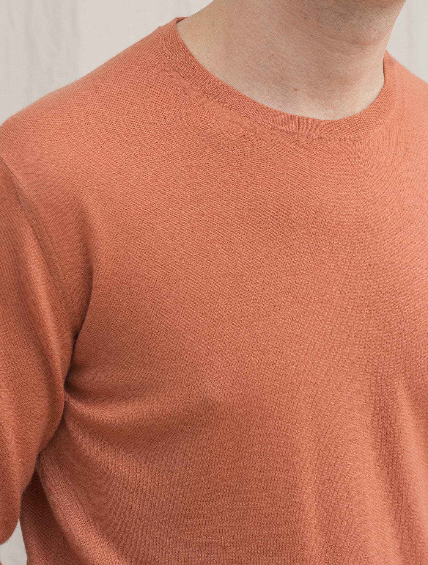 Argentina Super Cashmere Knitted crewneck Rust Fedeli Knitwear 48