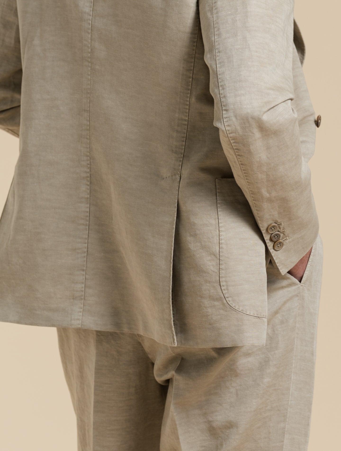 Art2 Double Breasted Linen Cotton Suit Beige Gigi Suits 48
