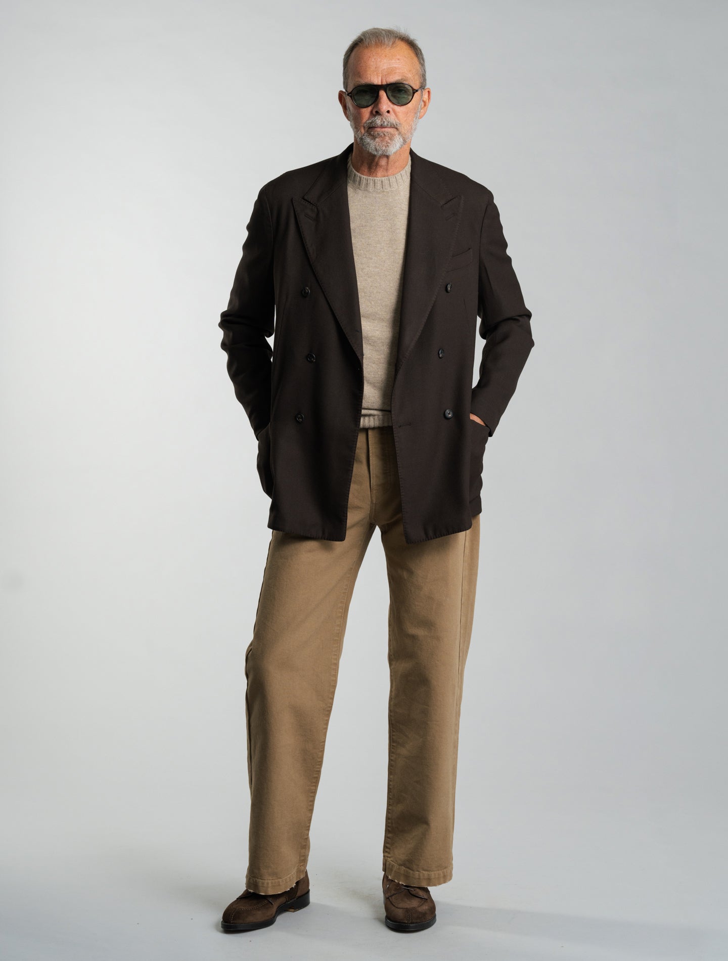 Art2 Double Breasted Washed Fresco Jacket Brown Gigi Jackets 48