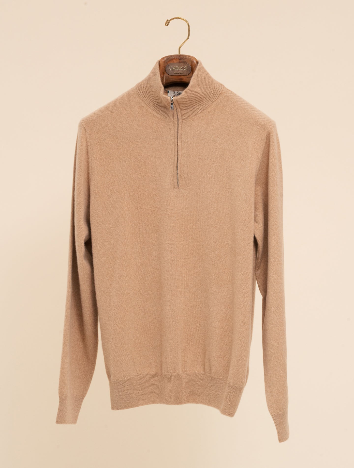 Baby Cashmere 1/4 Zip Camel Fioroni Knitwear 48