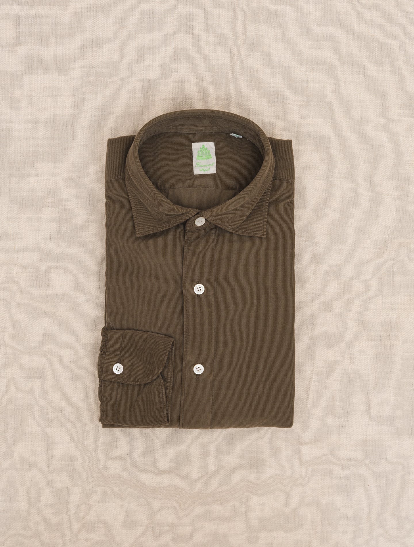 Baby Corduroy Gaeta Shirt Brown Finamore Shirts 38