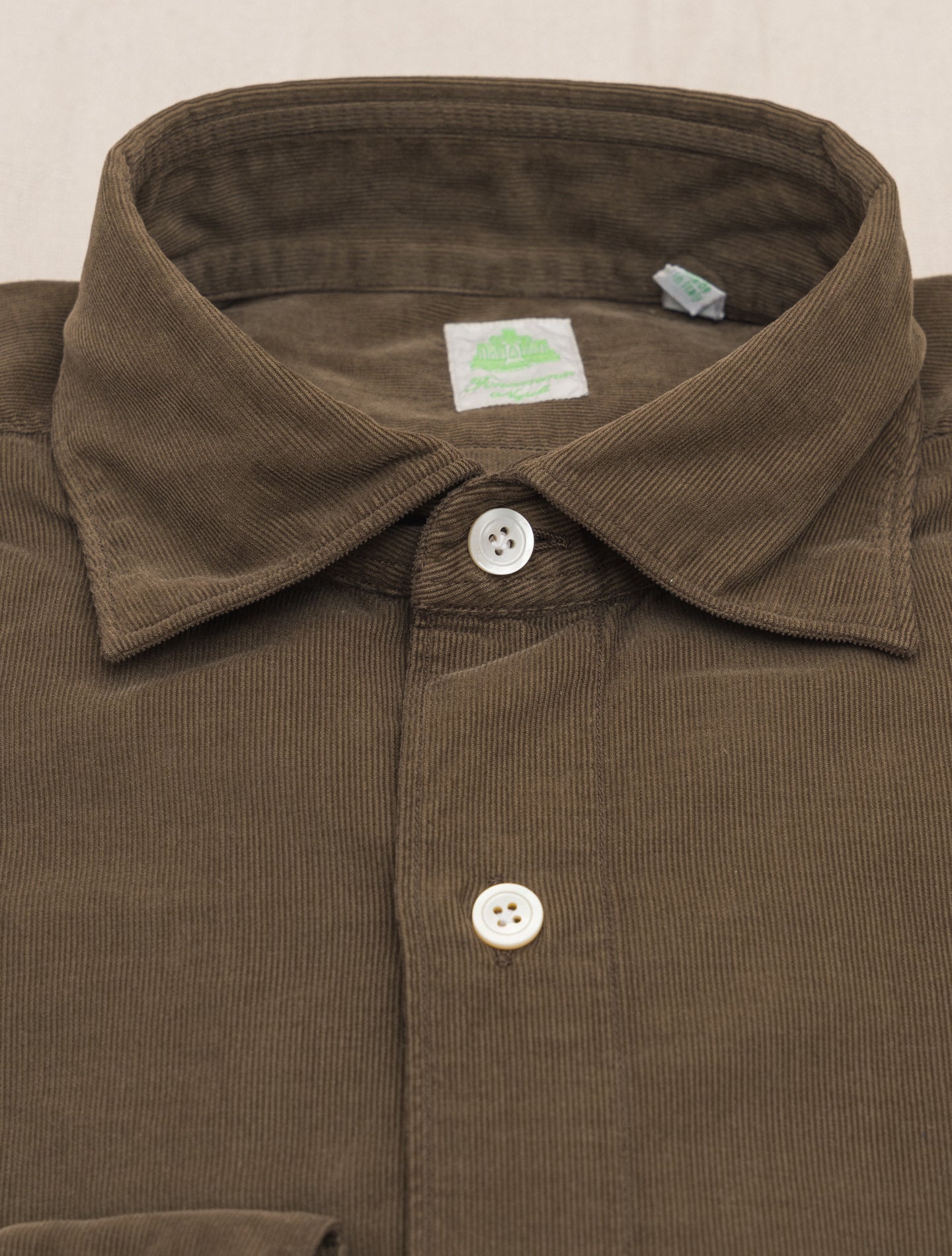 Baby Corduroy Gaeta Shirt Brown Finamore Shirts 38