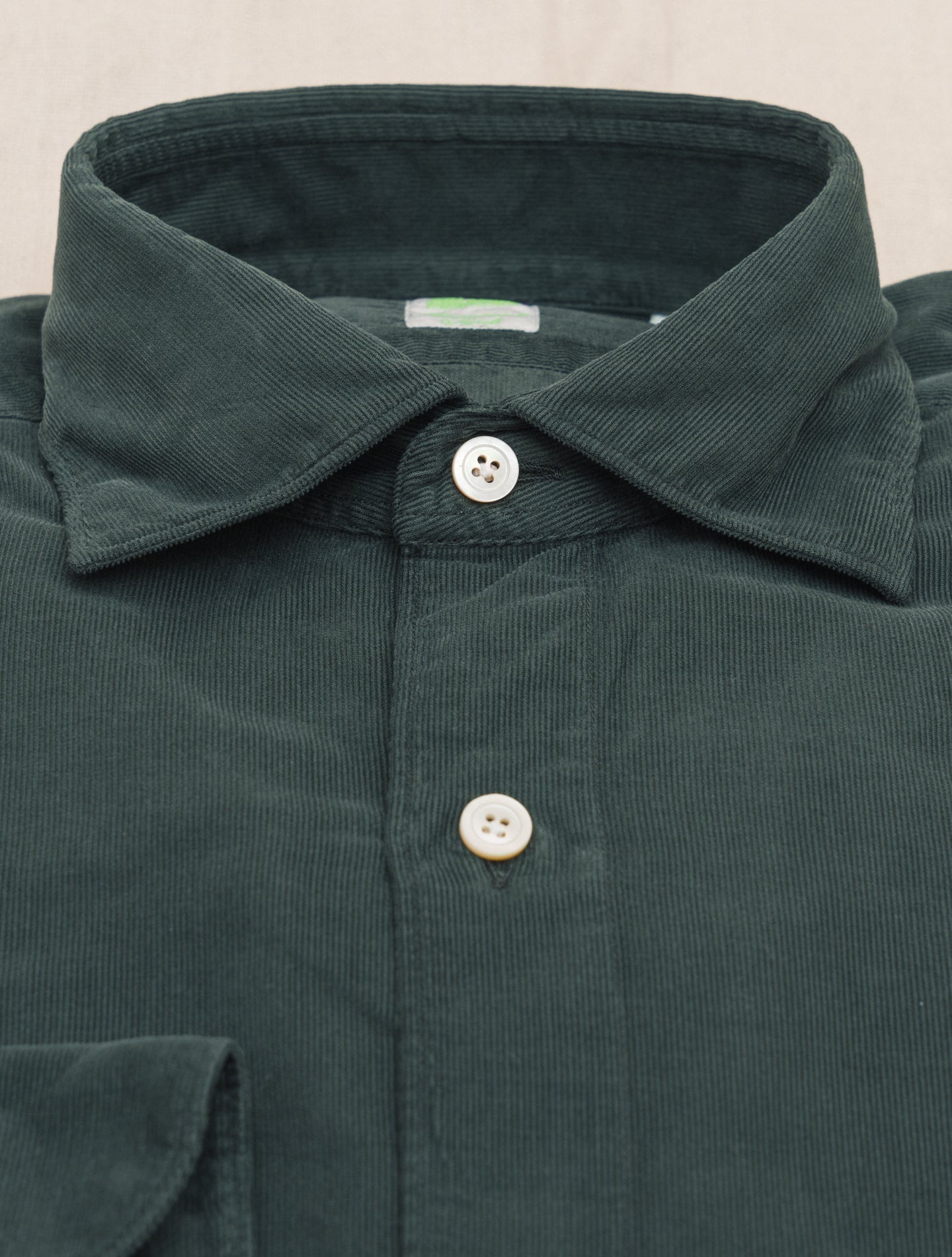 Baby Corduroy Gaeta Shirt Green Finamore Shirts 38