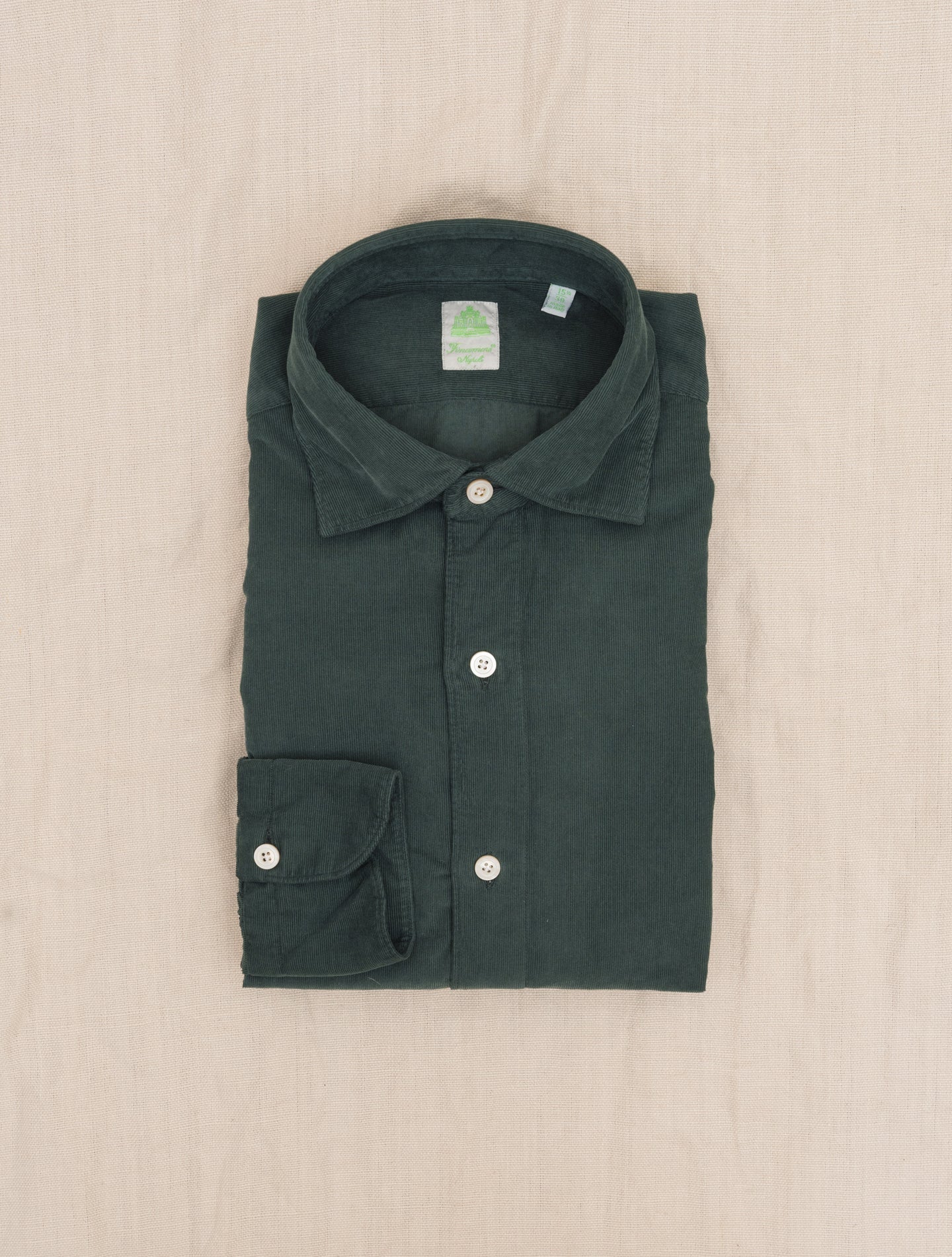 Baby Corduroy Gaeta Shirt Green Finamore Shirts 38