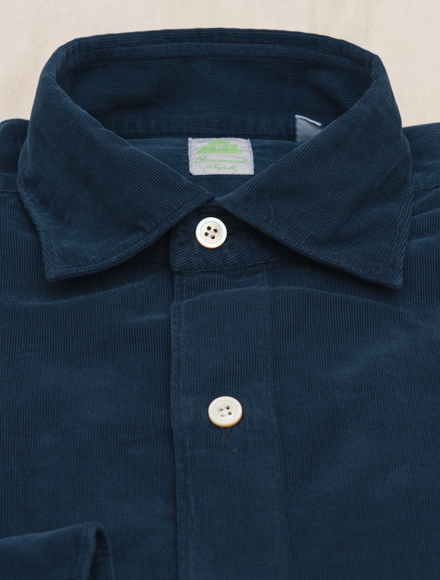 Baby Corduroy Gaeta Shirt Navy Finamore Shirts Gabucci