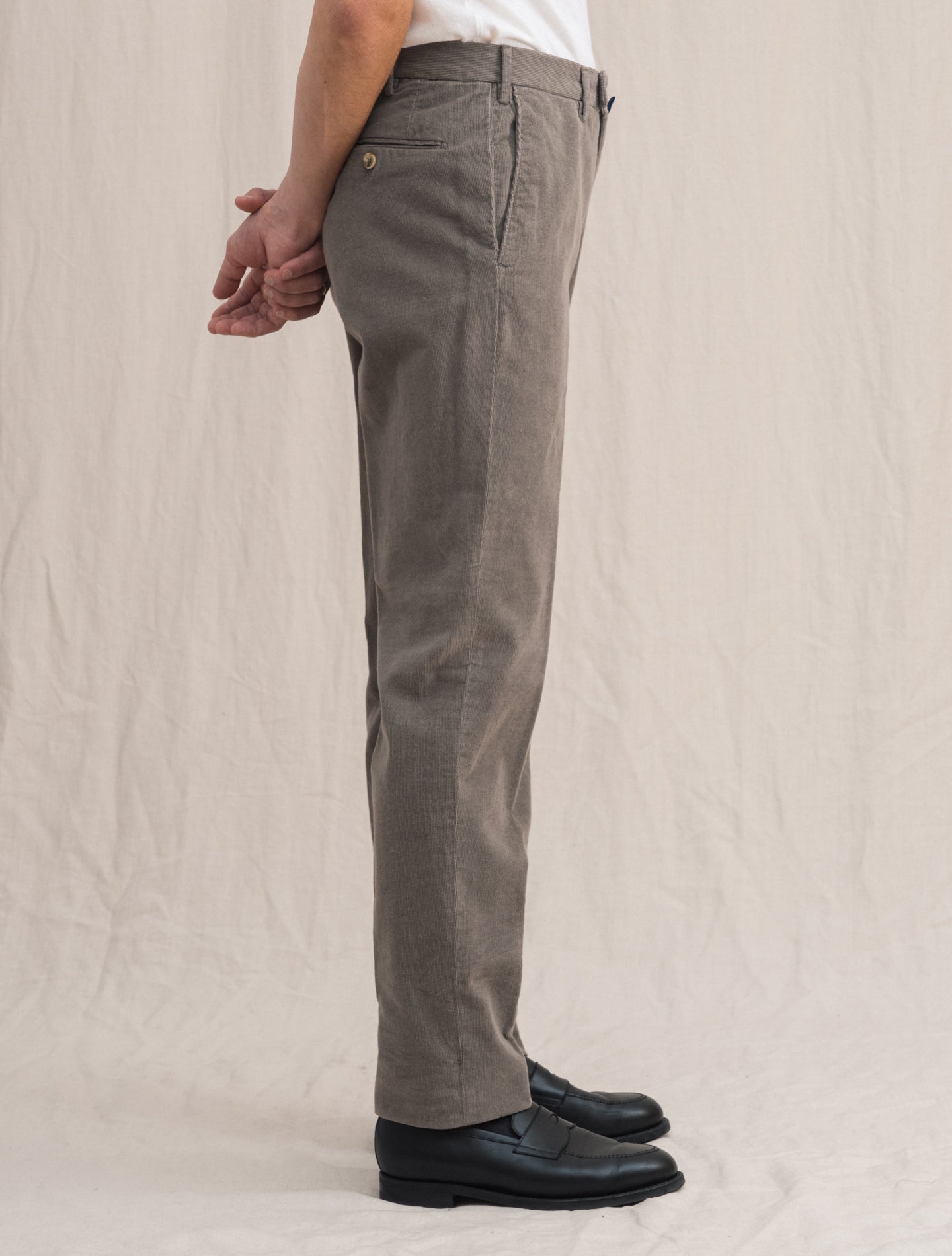 Baby Corduroy Regular Fit Trousers Taupe | Gabucci