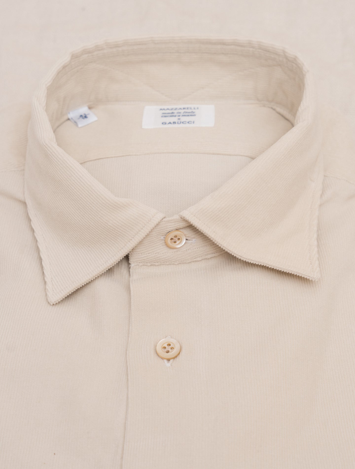 Baby Corduroy Relaxed Fit Shirt Cream Mazzarelli Shirts 38