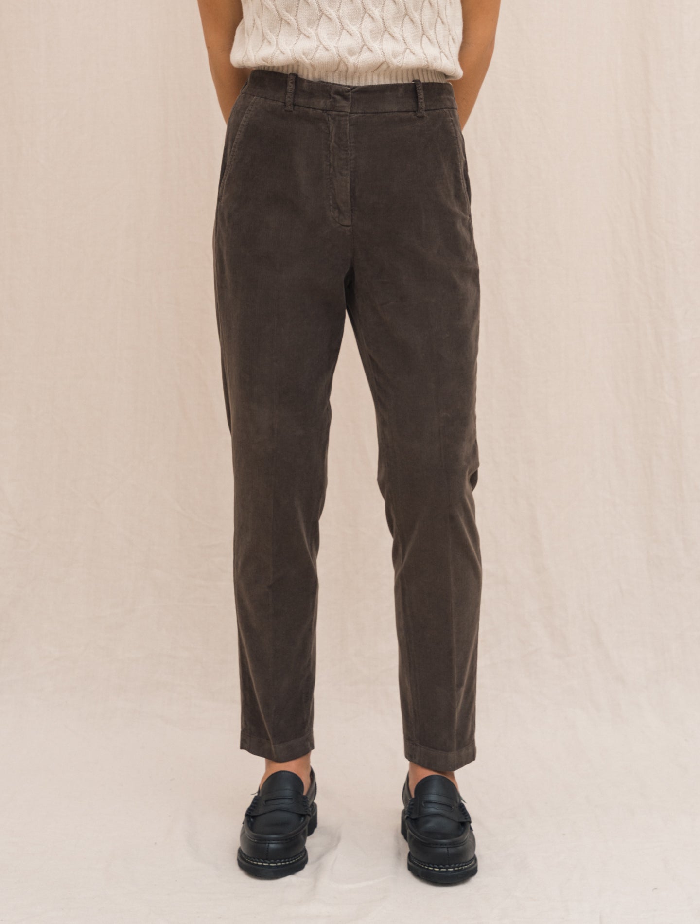 Baby Corduroy Taperd Fit Trousers Brown Slowear Trousers Gabucci