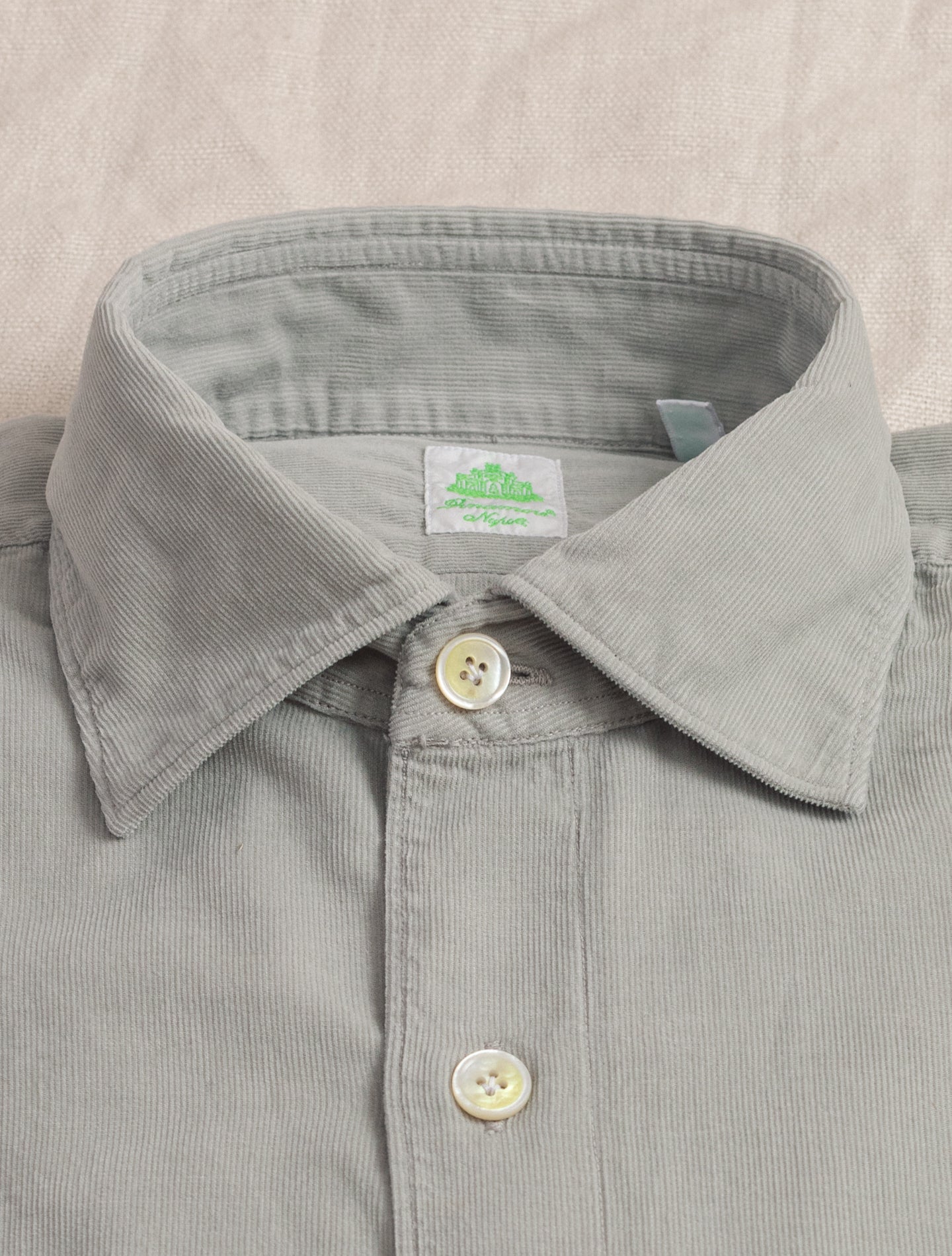 Baby Corduroy Tokyo Shirt Light Grey Finamore Shirts 39