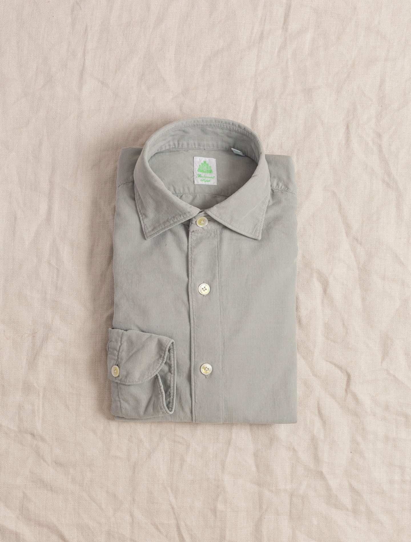 Baby Corduroy Tokyo Shirt Light Grey Finamore Shirts 39