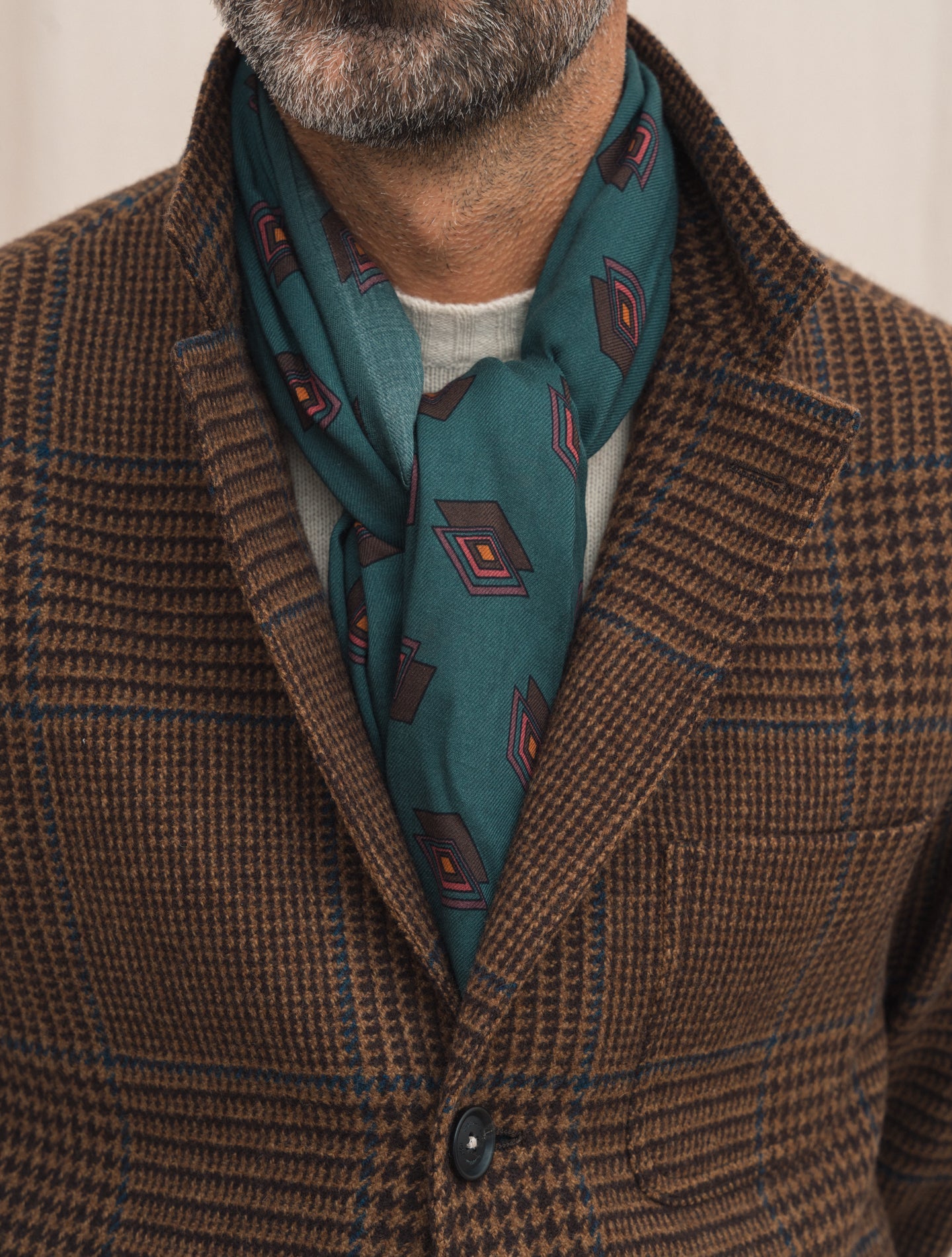 Baglietto Checked Wool Jacket Rust Massimo Alba Jackets Gabucci