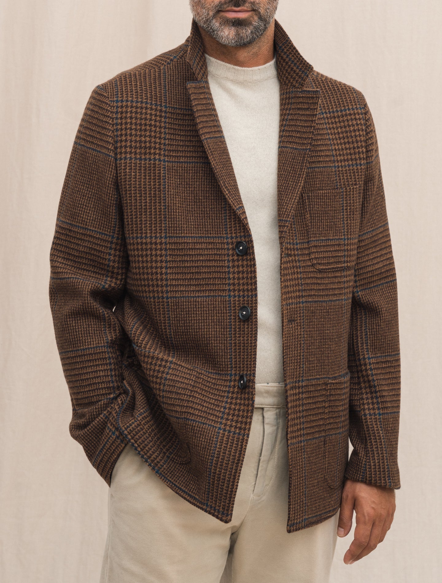 Baglietto Checked Wool Jacket Rust Massimo Alba Jackets Gabucci