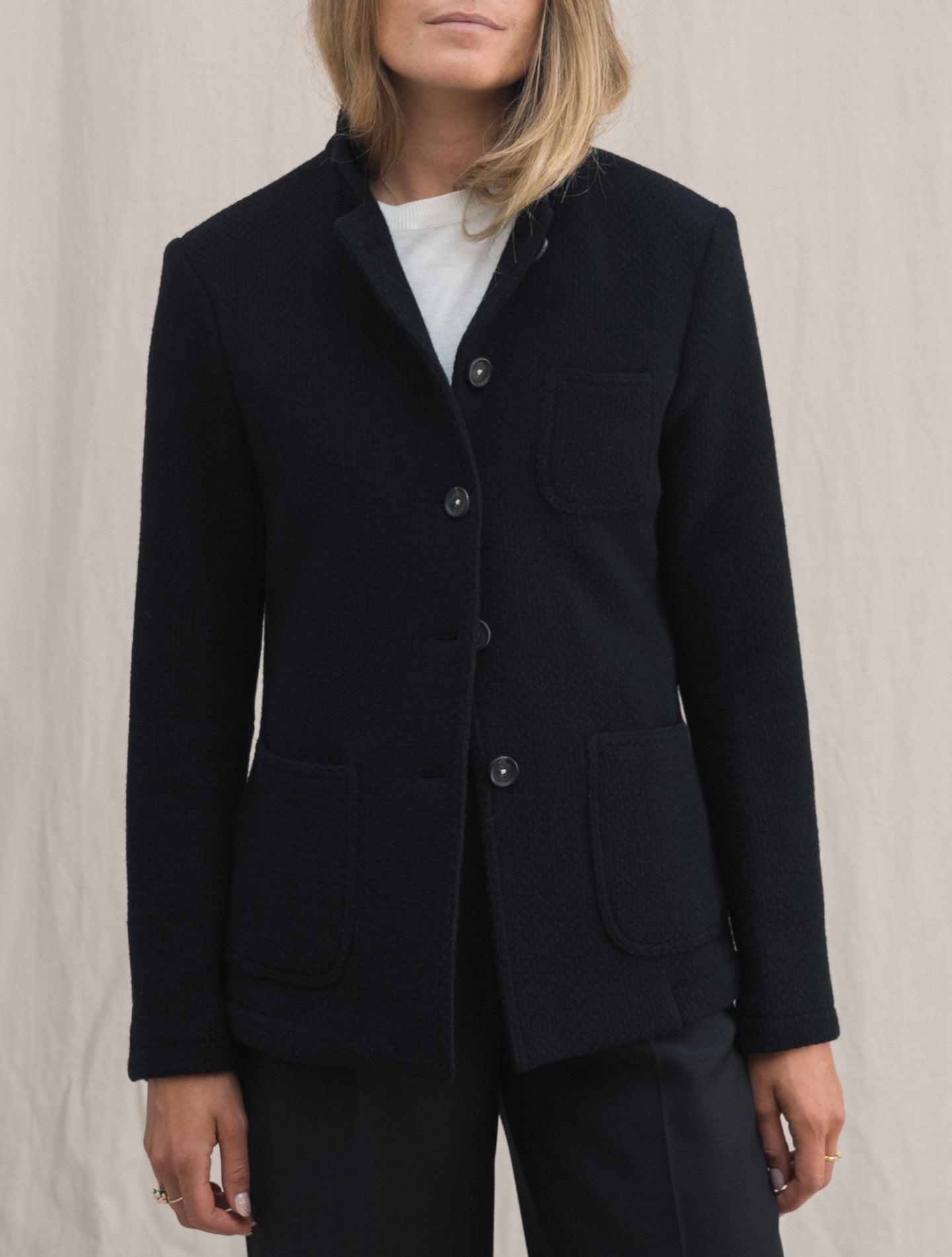 Baglietto Wool Structured Jacket Black | Gabucci