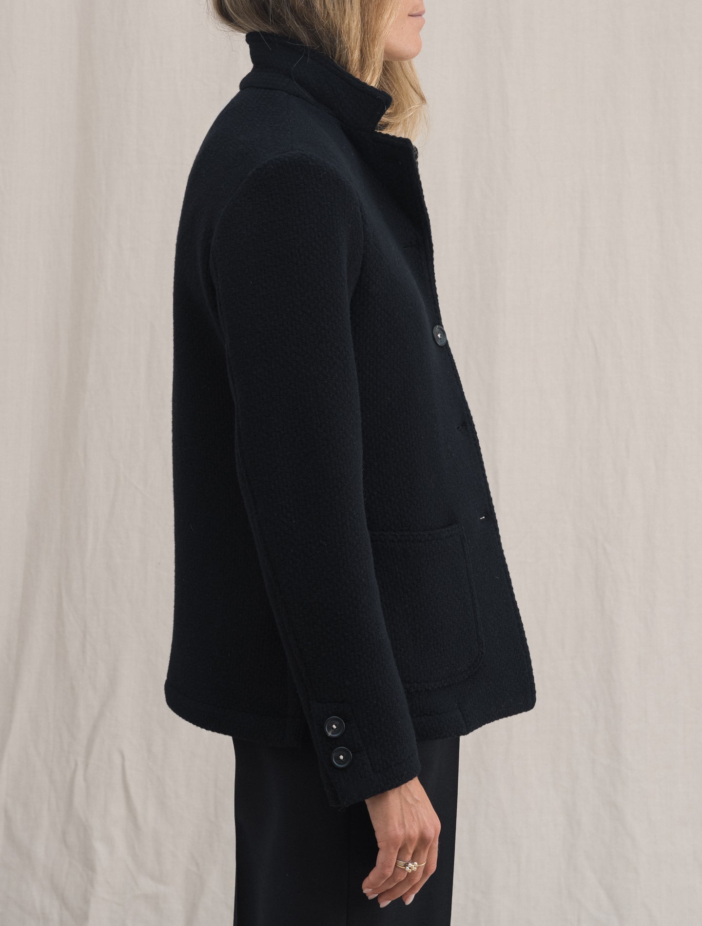 Baglietto Wool Structured Jacket Black | Gabucci