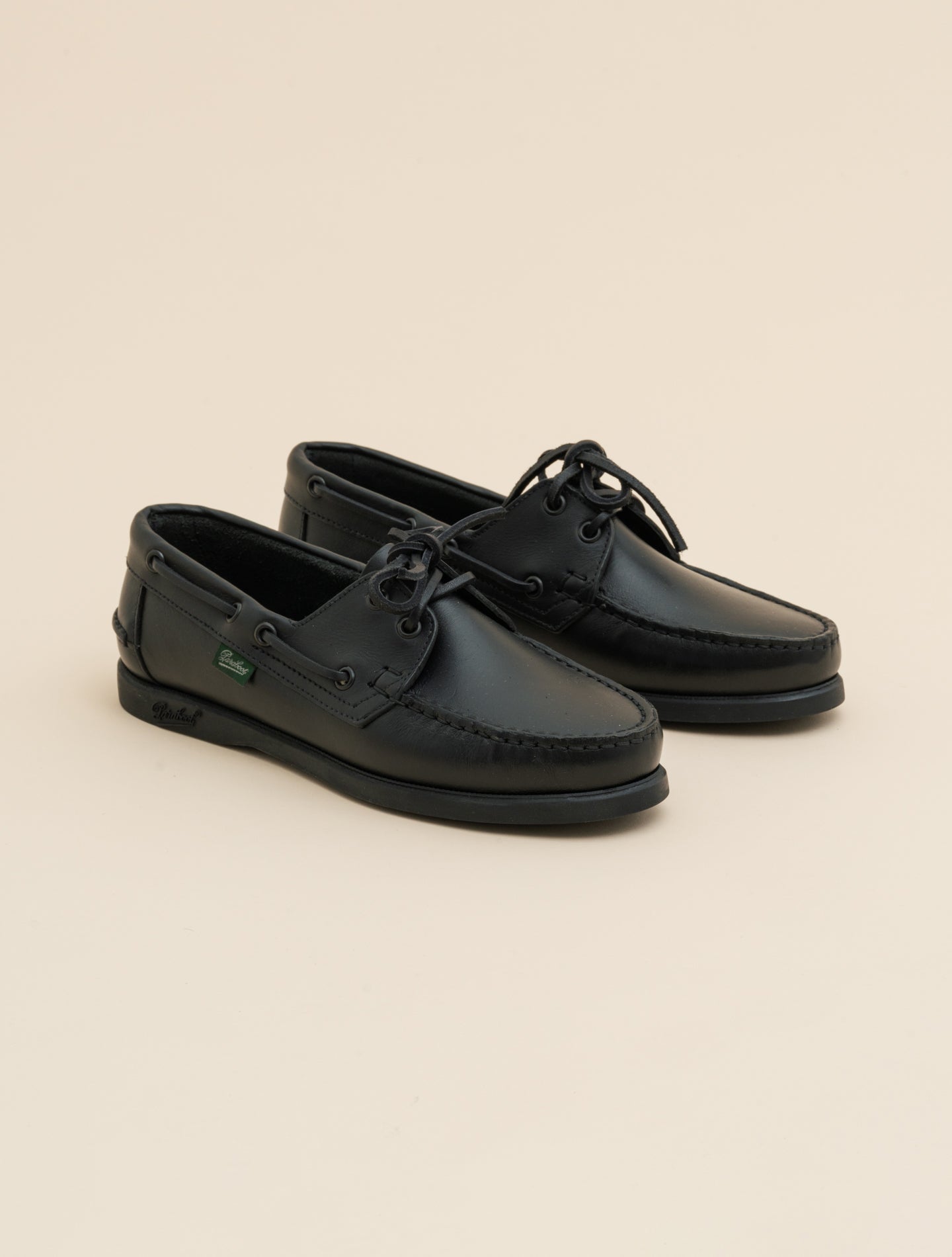 靴 Paraboot BARTH/MARINE Noire-Lis Noir 9 Paraboot Barth Marine Leather Shoes | Gabucci