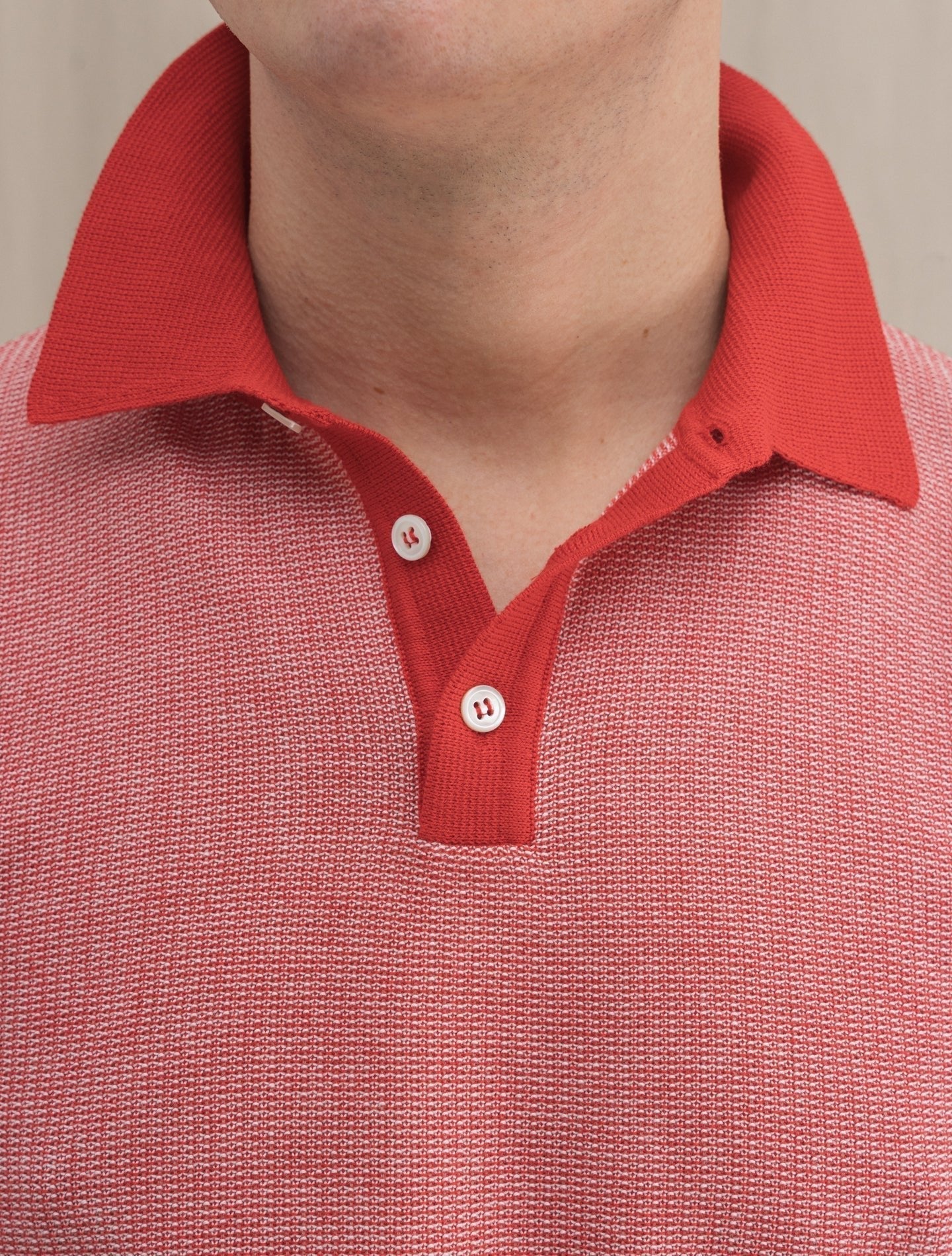 Basket Stitch Polo Shirt Short Sleeve Red Morgano Polo shirts 48
