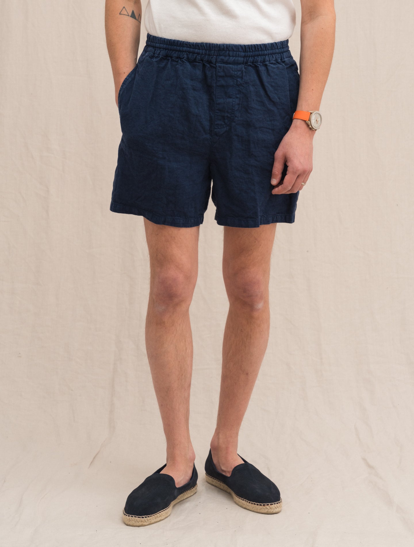 Bermuda Roque Linen Shorts Blue Aspesi Shorts S