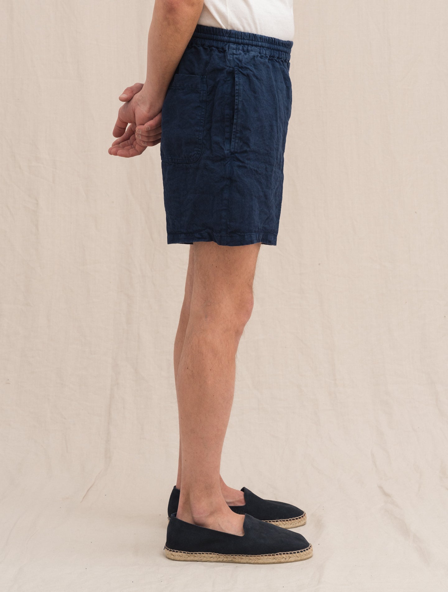 Bermuda Roque Linen Shorts Blue Aspesi Shorts S
