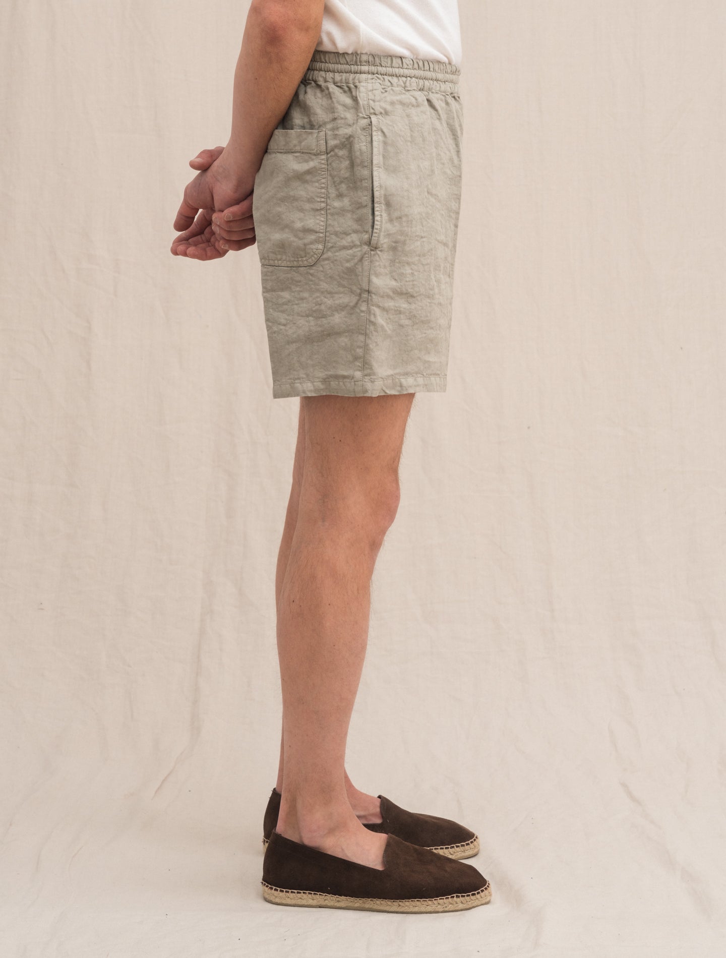 Bermuda Roque Linen Shorts Khaki Aspesi Shorts S