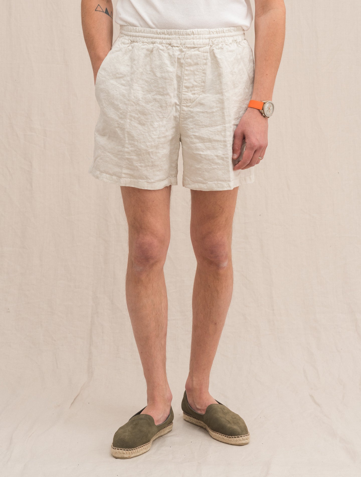 Bermuda Roque Linen Shorts Off White Aspesi Shorts S