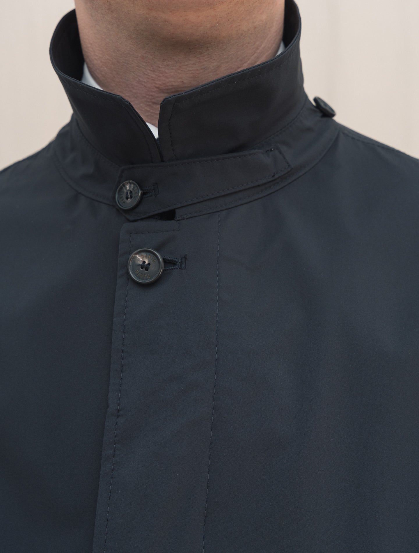 Bertram Water Repellant Coat Dark Navy | Gabucci