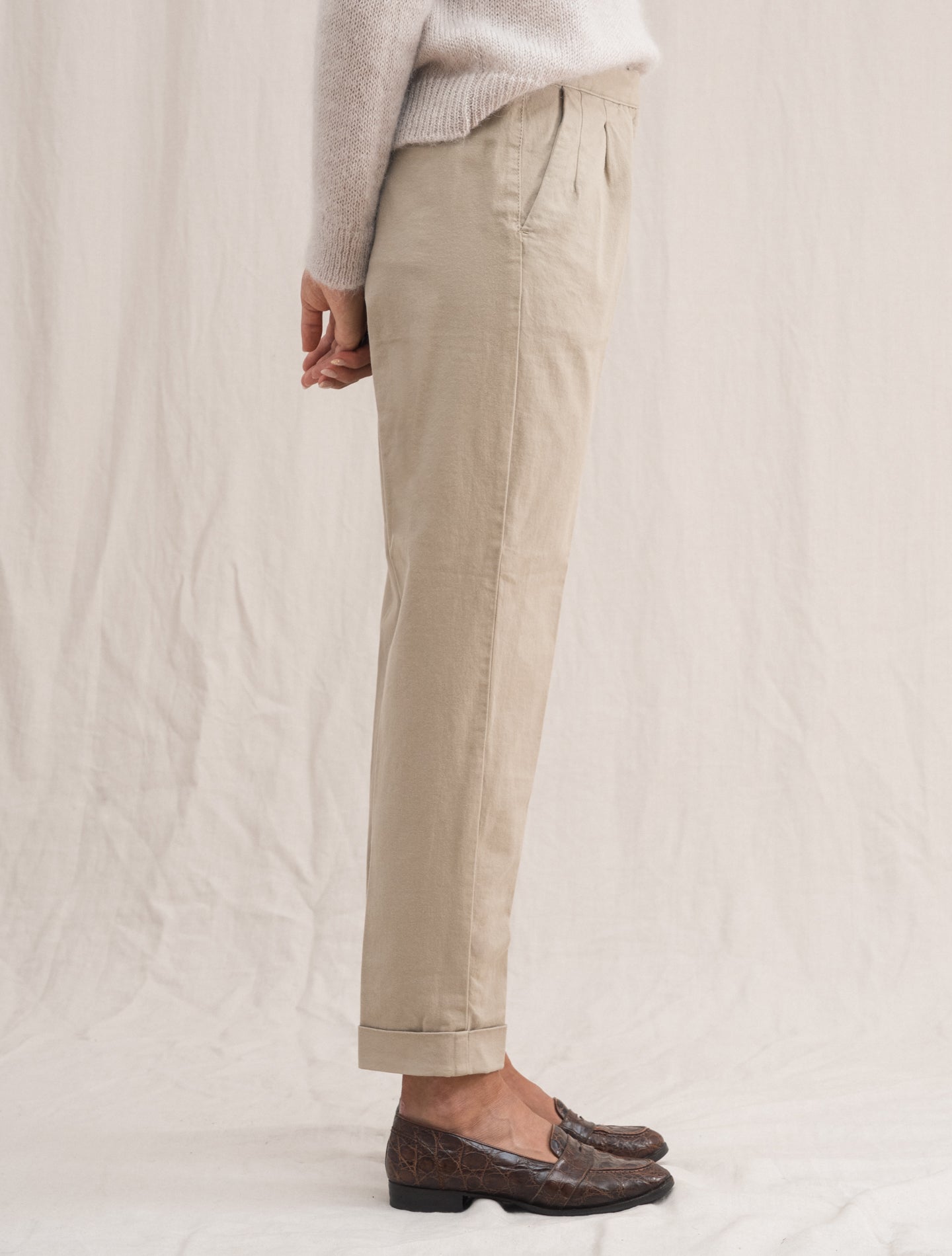 Boga Cotton Cashmere Pants Beige | Gabucci