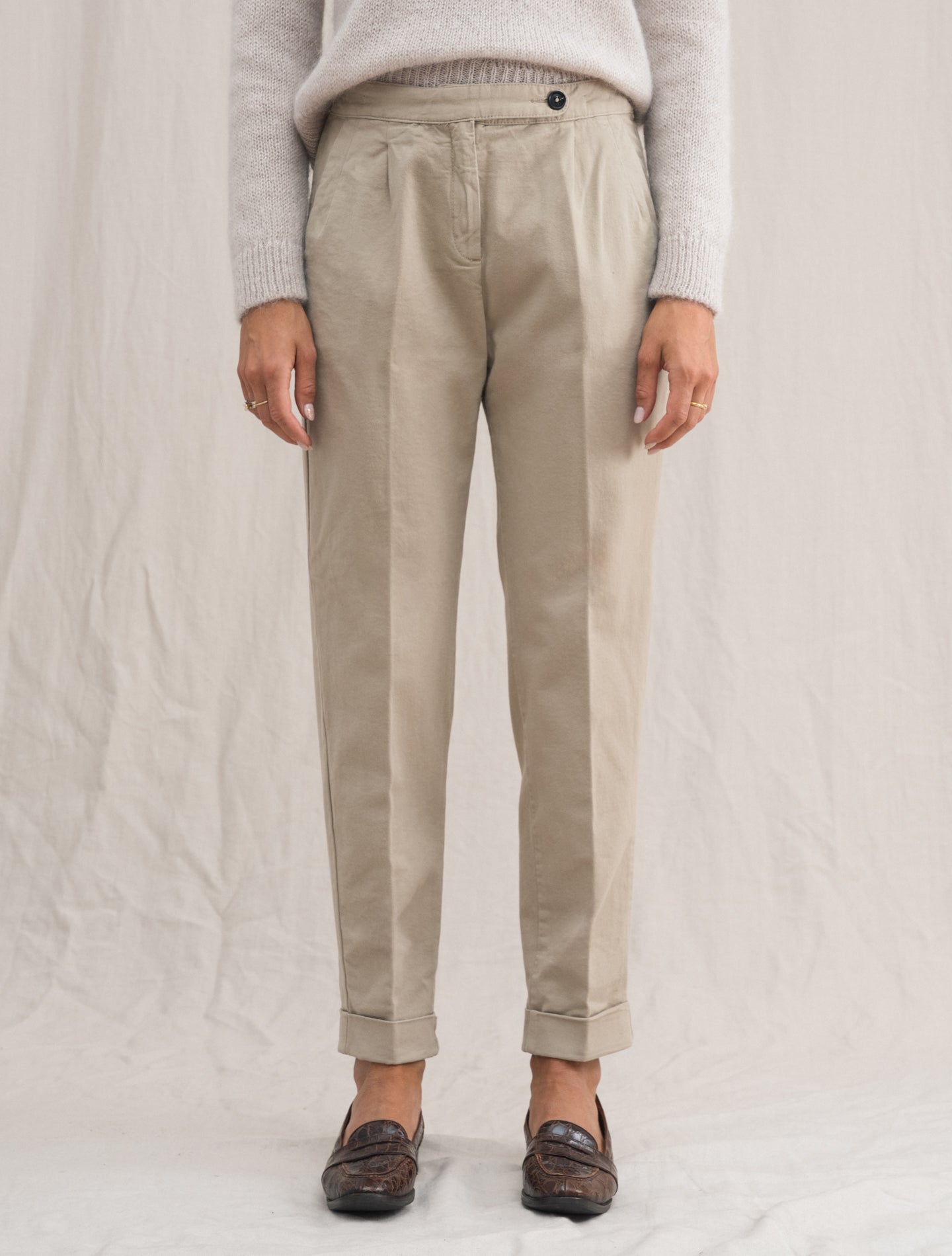 Boga Cotton Cashmere Pants Beige | Gabucci