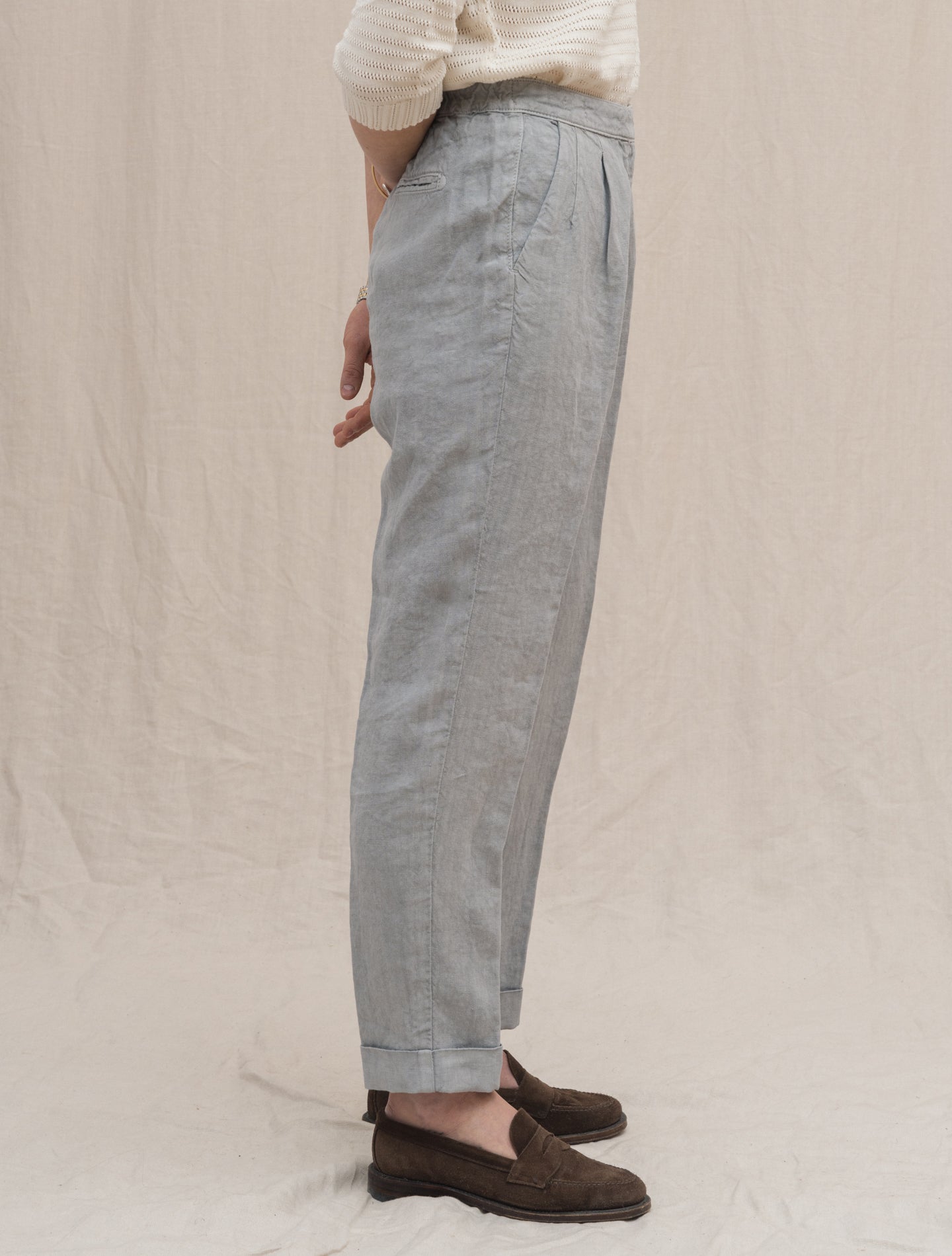 Boga Linen Trousers Light Grey Massimo Alba Trousers IT 38
