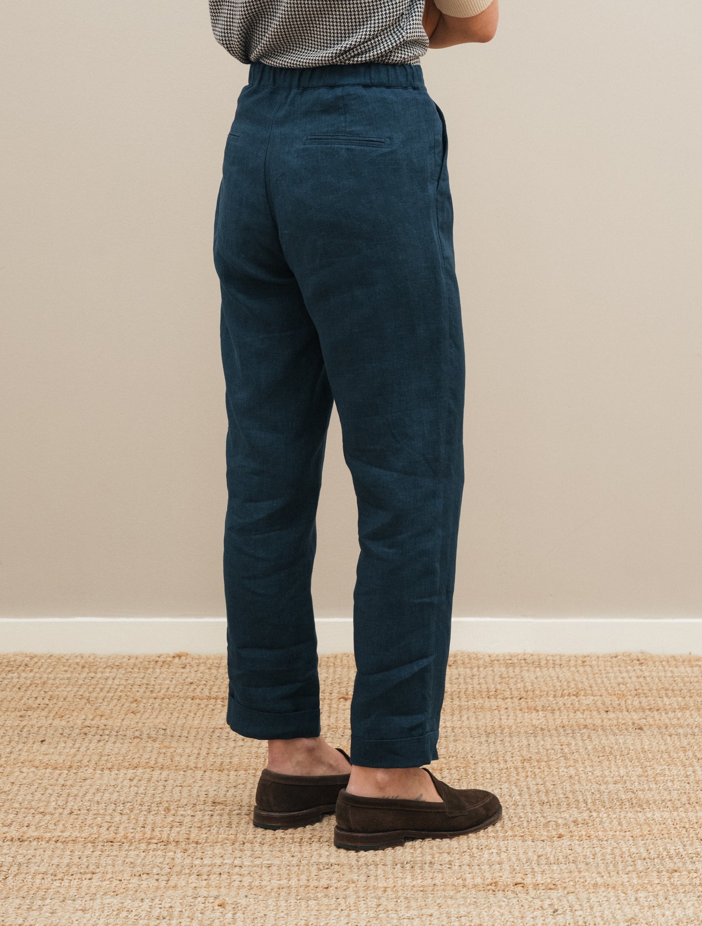 Boga Linen Trousers Navy Massimo Alba Trousers IT 38