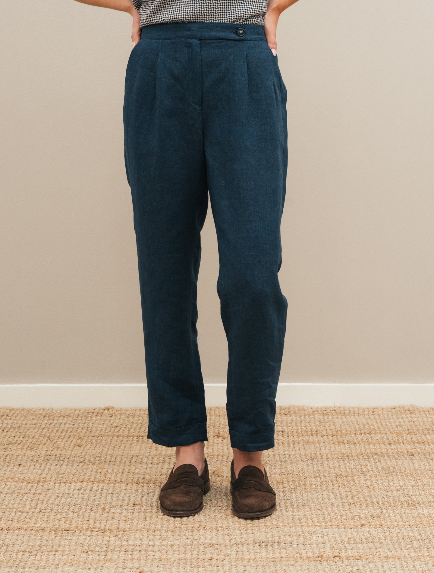 Boga Linen Trousers Navy Massimo Alba Trousers IT 38