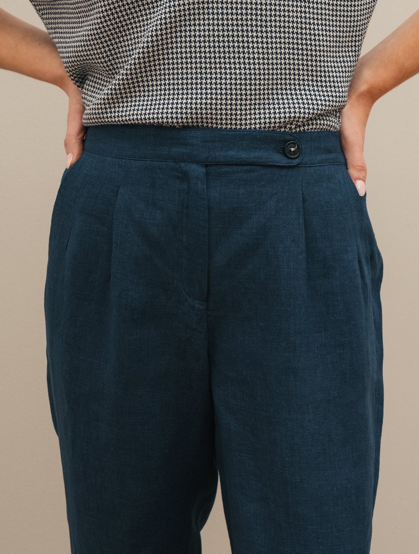 Boga Linen Trousers Navy Massimo Alba Trousers IT 38