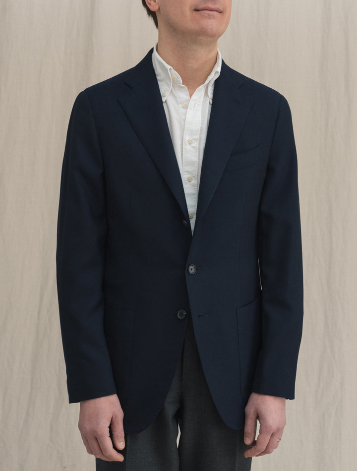 Caruso single-breasted wool suit set - Blue