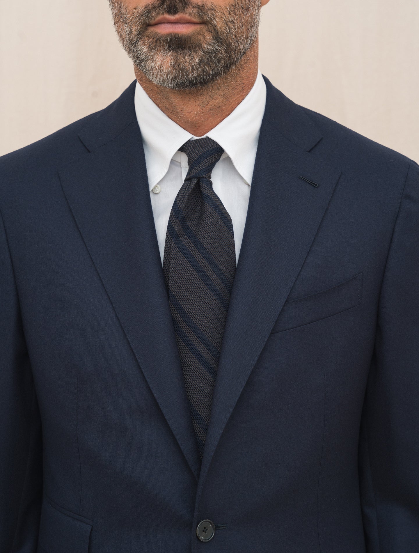 Boheme Single Breasted Light Flannel Suit Navy Caruso Suits 48