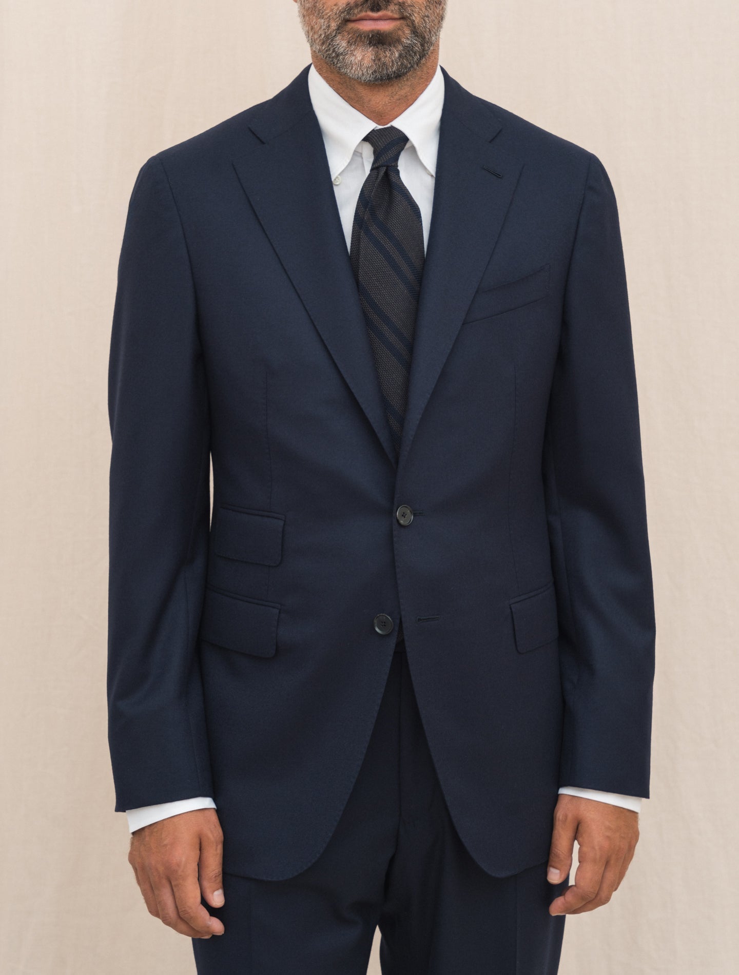 Boheme Single Breasted Light Flannel Suit Navy Caruso Suits Gabucci