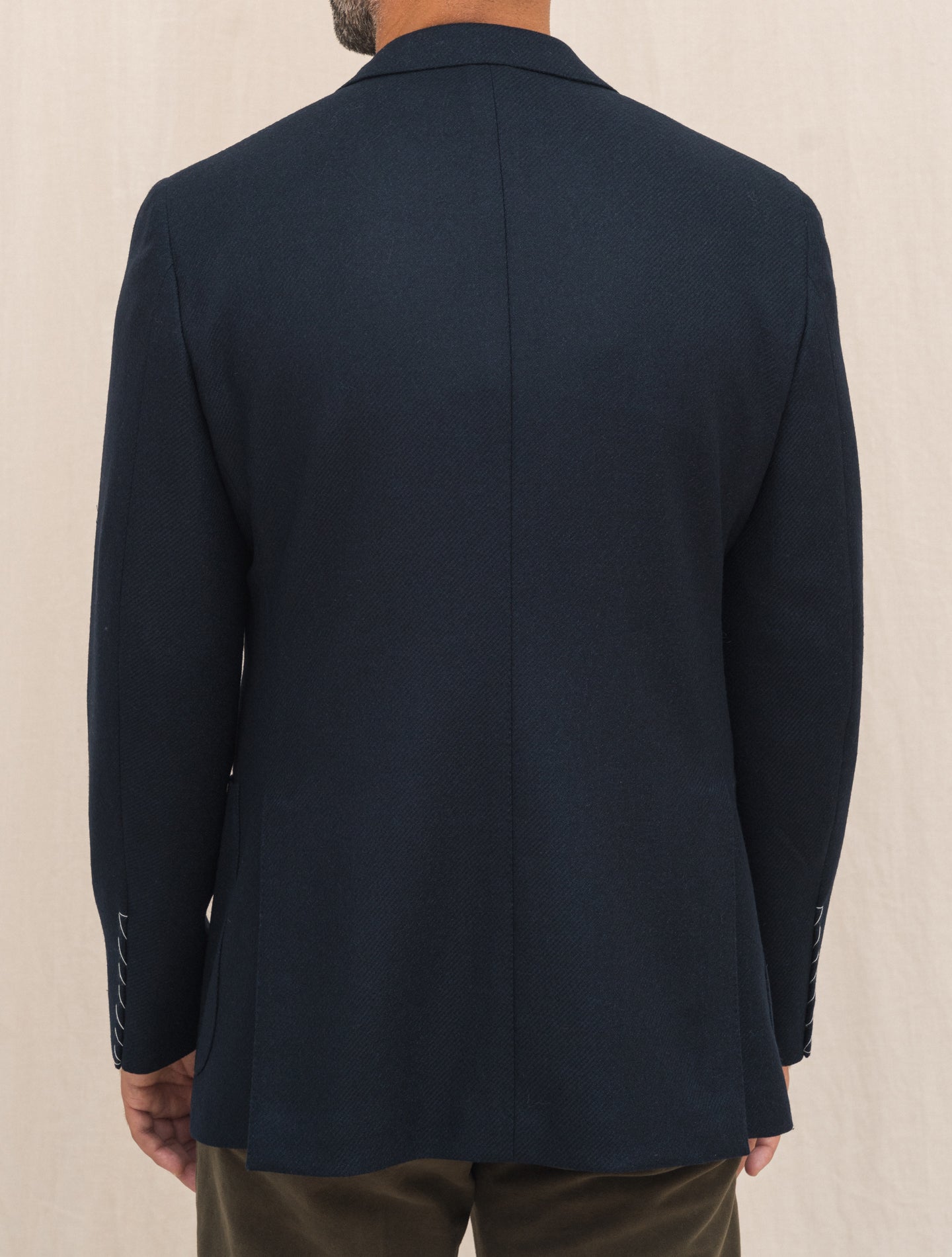 Boheme Single Breasted Wool Cashmere Jacket Navy Caruso Jackets 48