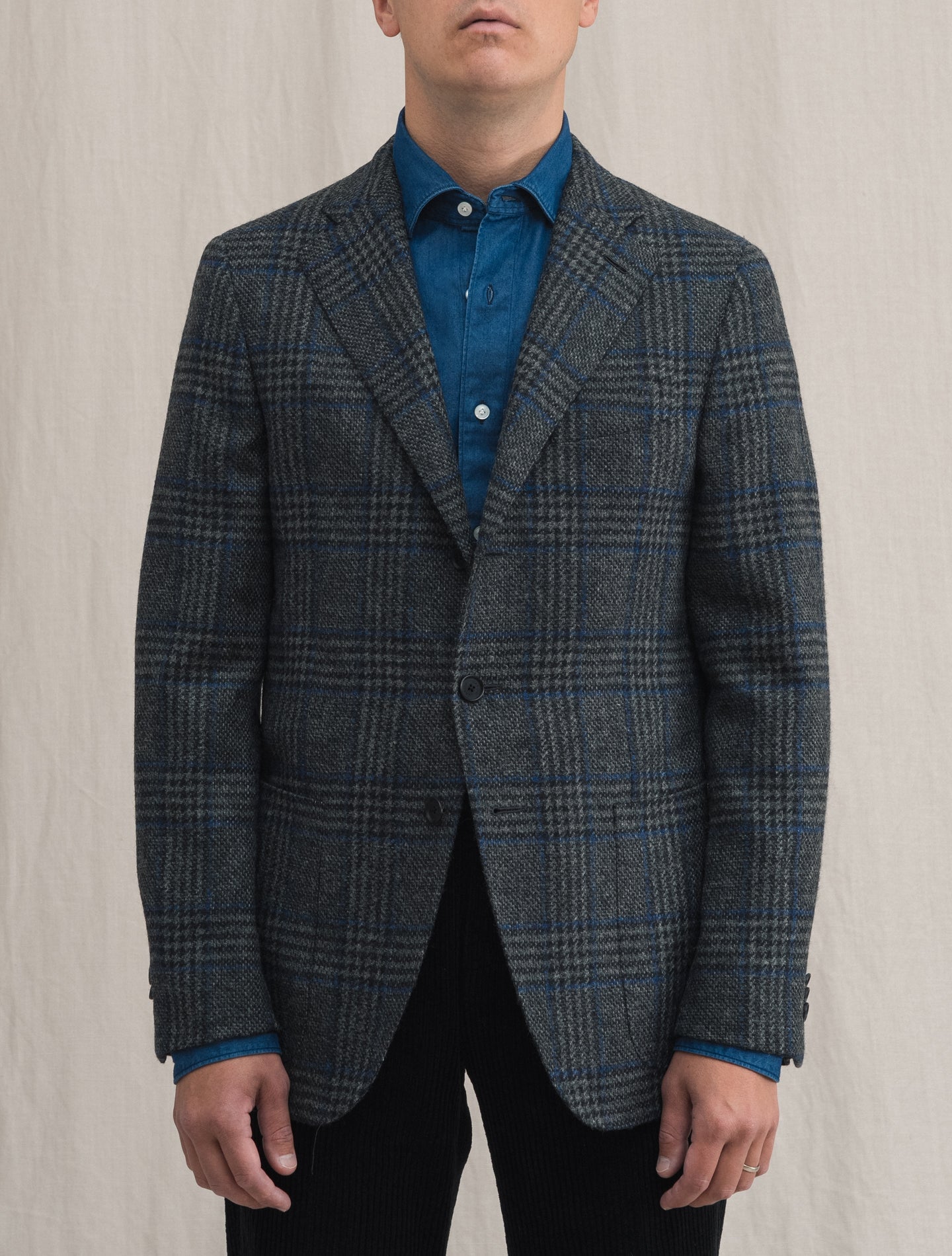 Boheme Single Breasted Wool Jacket Grey | Gabucci