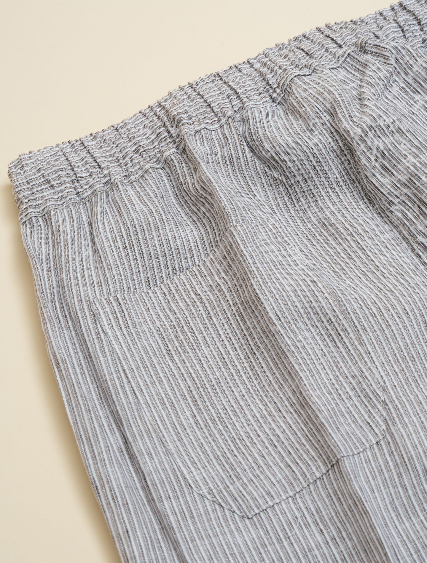 Bonifacio Linen Striped Trousers Brown Fedeli Trousers M