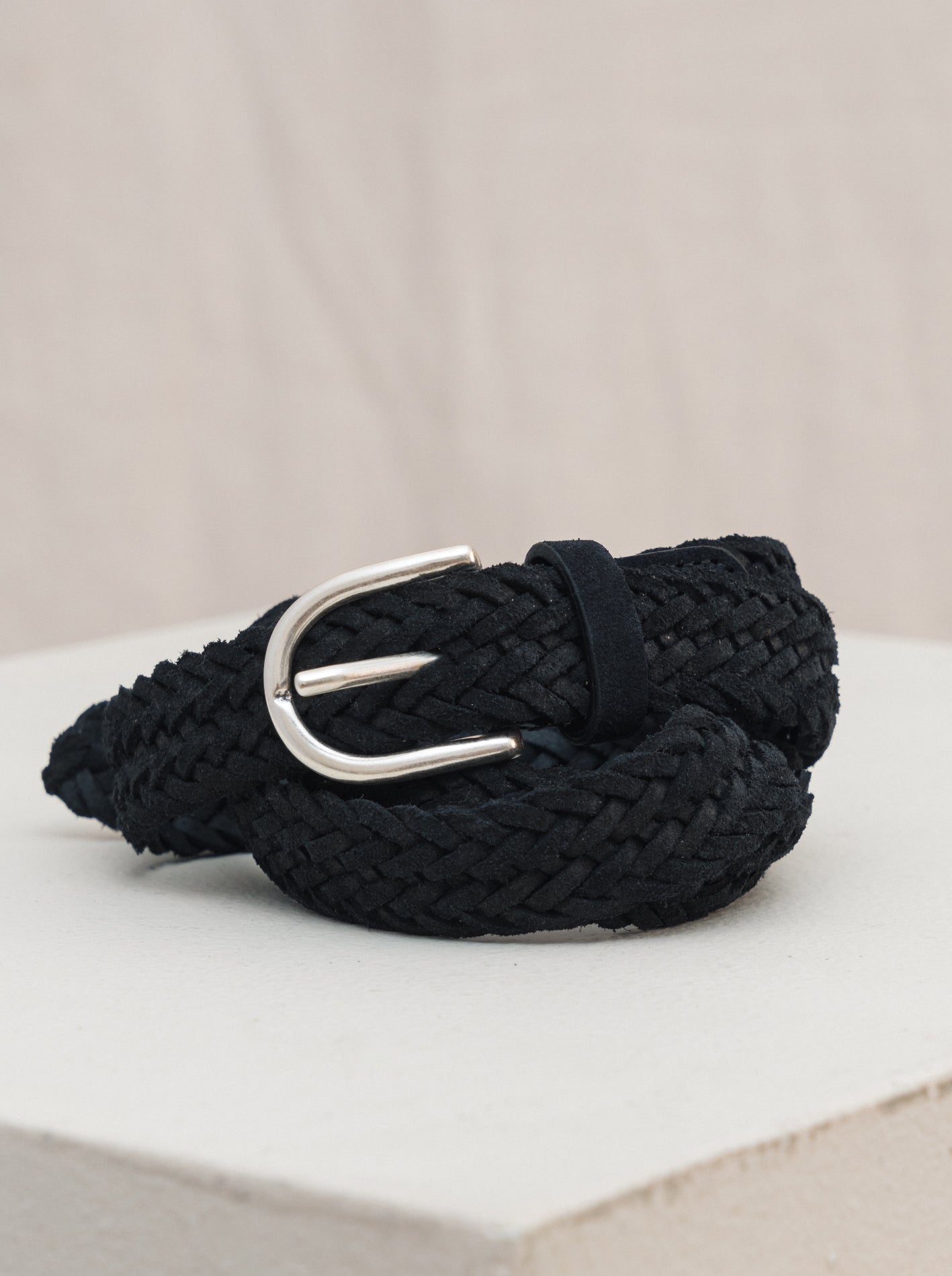 Braided Suede Belt Black Anderson&apos;s Belts Gabucci