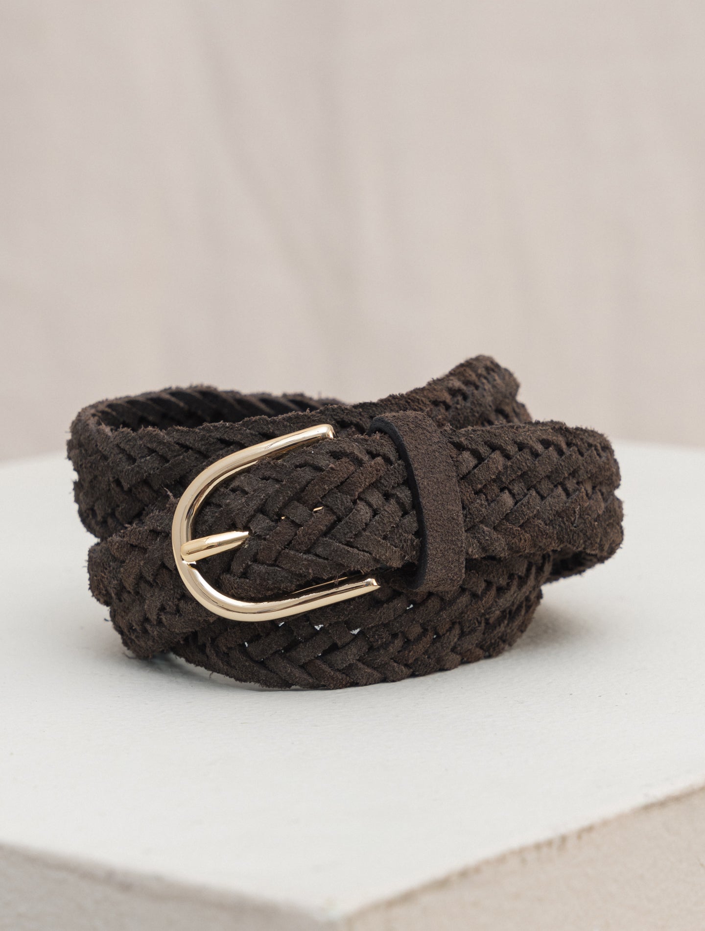 Braided Suede Belt Brown Anderson&apos;s Belts Gabucci