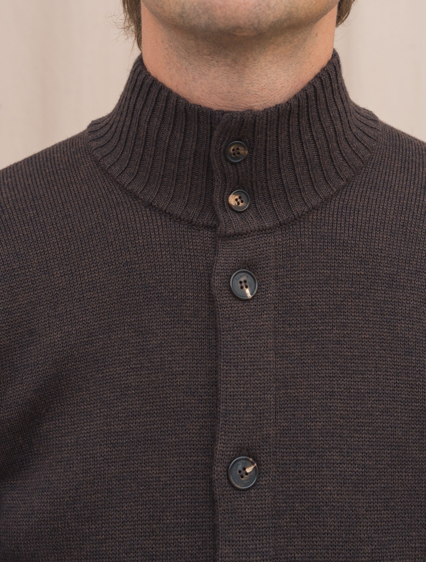 Brera Heavy Knitted Merino Wool Cardigan Brown Zanone Knitwear 48