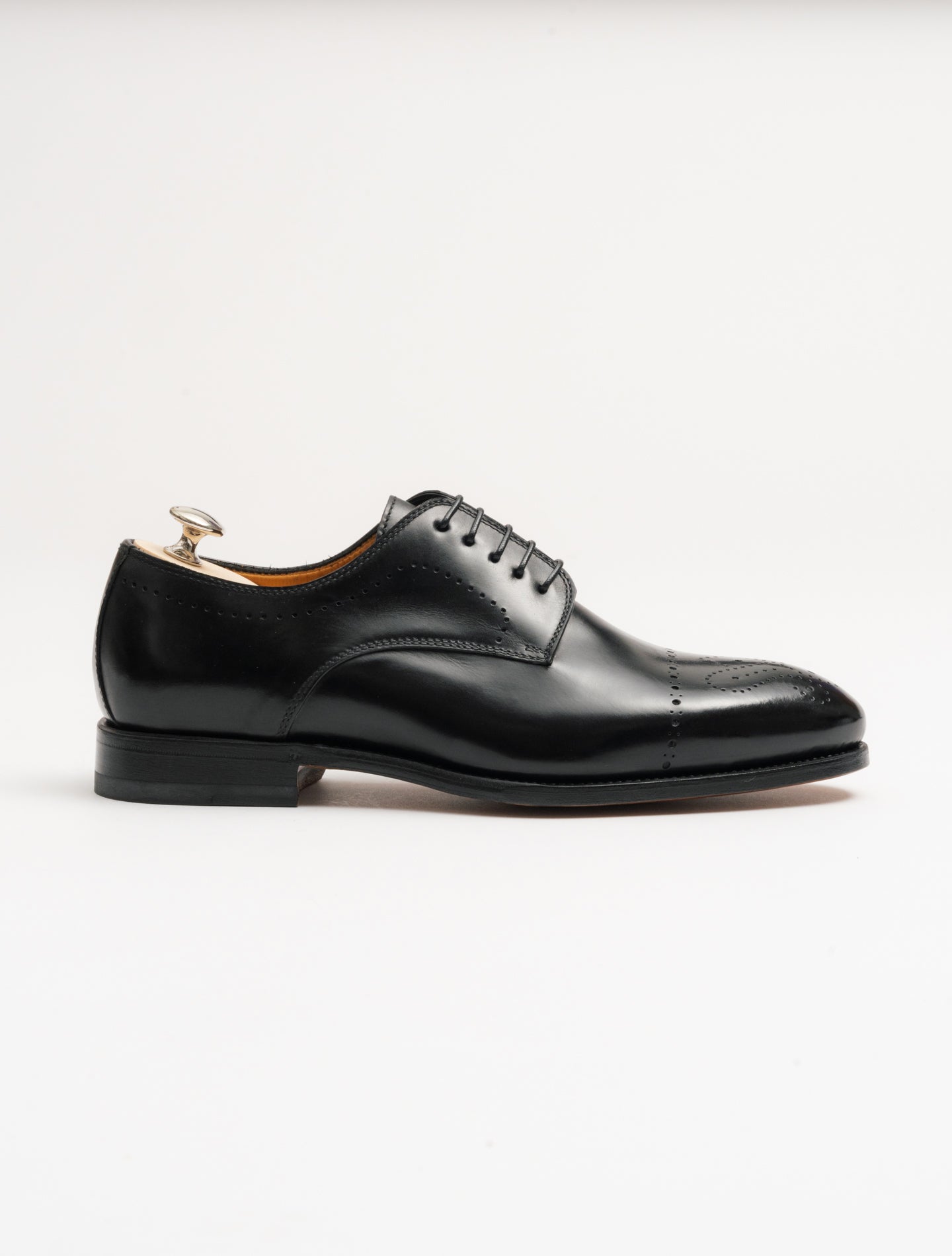 Brera II Derby Brogue Shoe Black Bontoni Shoes 42